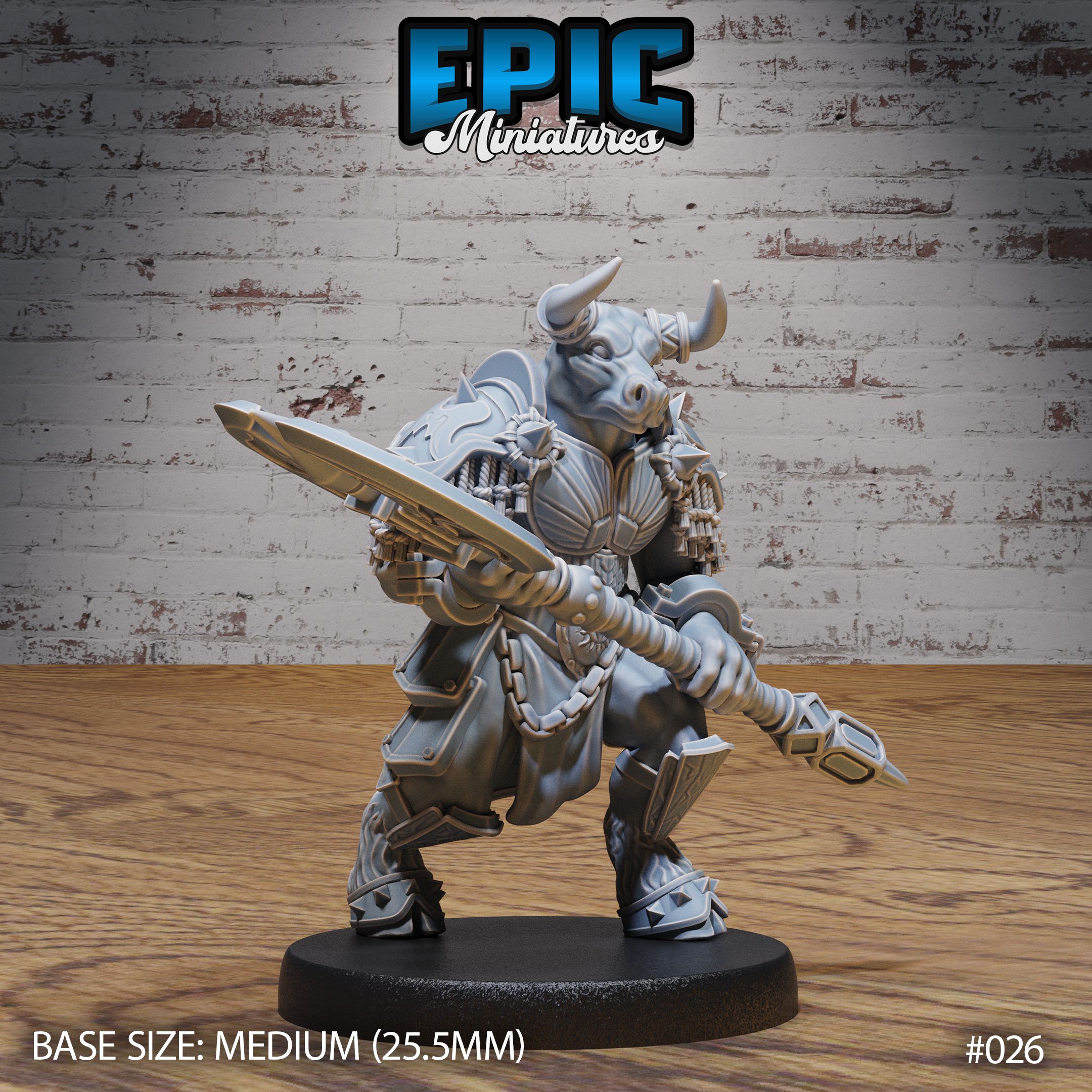 Minotaur Tribe Battle Axe / Minotaurfolk / Taurus Folk Warrior / Bulky Horned Fighter / Bull Human Minotaur Hybrid Beast / Ancient Greek Monster / Roman Myth Animal / Olympian Encounter